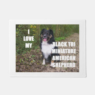 Felpudo tri imagen del amor w del mini negro australiano