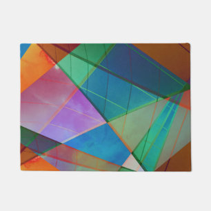 Felpudo Triángulos modernos y coloridos, formas trapezoide