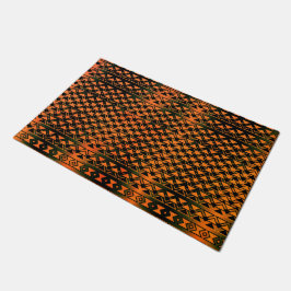 Felpudo Triángulos y geométricas de ZigZag en naranja a se