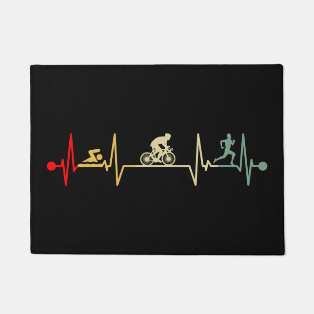 Felpudo Triathlon Heartbeat Vintage (Anverso)