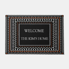 Felpudo Tribal Geometric Border Design