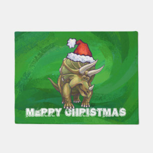 Felpudo Triceratops Navidad Verde