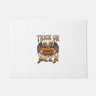 Felpudo Trick Or Beer Halloween Calabaza Esqueleto Alas Ta