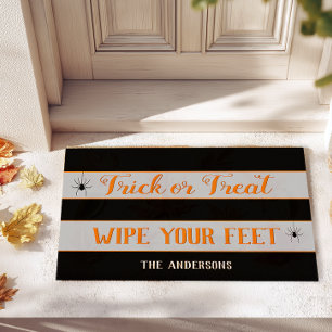 Felpudo Trick or Treat Personalizado Limpia Pies Halloween