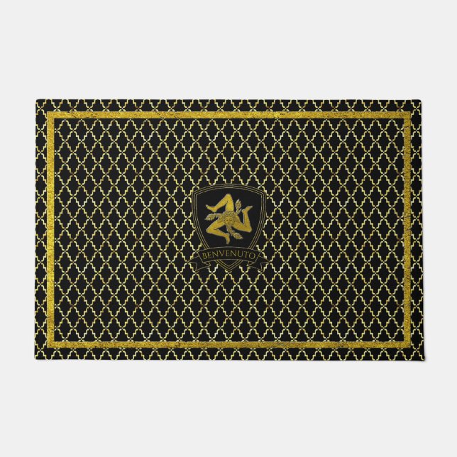 Felpudo Trinacria siciliana Quatrefoil Doormat (Anverso)