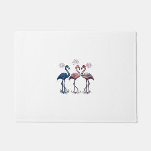 Felpudo Trío de Flamencos Patrióticos Diseño de Grabado Vi