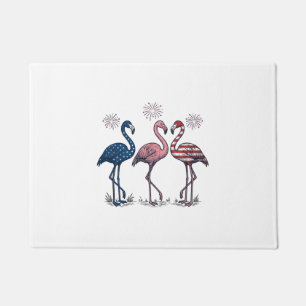 Felpudo Trío de Flamencos Patrióticos Diseño de Grabado Vi
