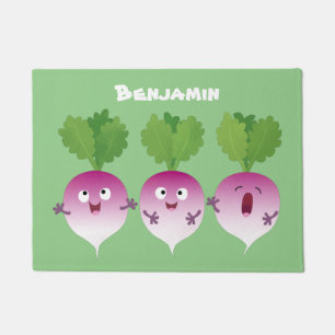 Felpudo Trío de verduras de nabo lindo personalizado