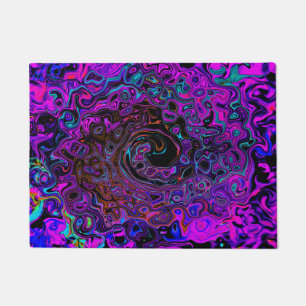 Felpudo Trípedo negro y magenta retro líquido giratorio