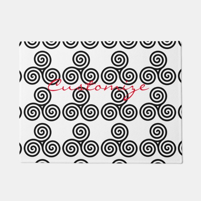 Felpudo Triple espiral negra Thunder_Cove (Anverso)