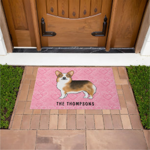 Felpudo Triple Pembroke con cabeza roja Corgi Corgi Corgi