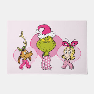 Felpudo Tripulación del Grinch en retrato rosa de San Vale