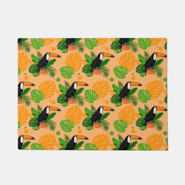 Felpudo Trópico Toucan Bird Seamless Pattern (Anverso)