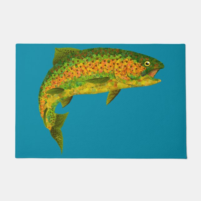 Felpudo Trucha arco iris de hoja de lápiz 4 (Anverso)