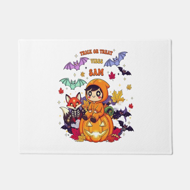 Felpudo Truco o trato de Halloween mate (Anverso)