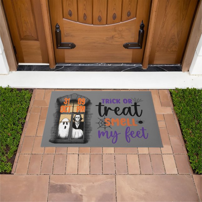 Felpudo Truco o trato oler mis pies Halloween (Exterior)