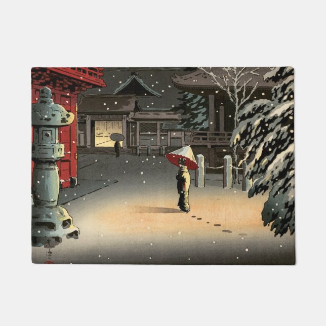 Felpudo Tsuchiya Koitsu - Nieve en el santuario de Nezu (Anverso)