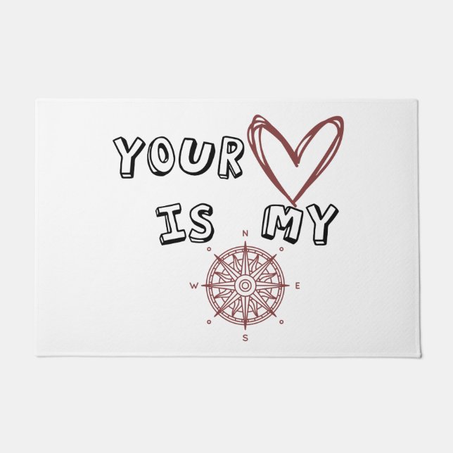 Felpudo Tu corazón es mi brújula (Anverso)