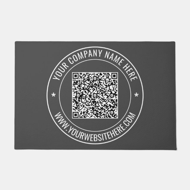 Felpudo Tu formulario de información de código QR Mensajes (Anverso)