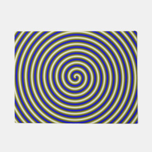Felpudo Tubo espiral en oro y azul