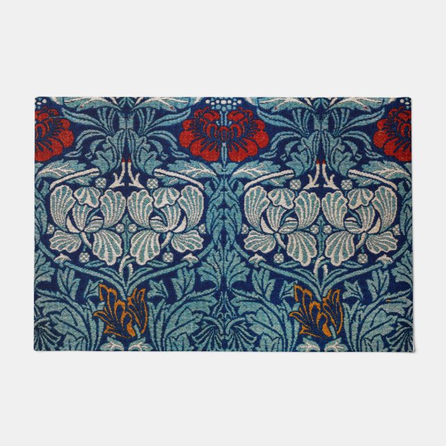 Felpudo Tulipán y Rosa, William Morris (Anverso)