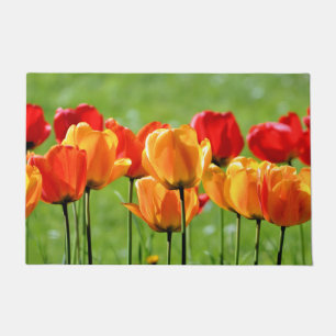 Felpudo Tulipanes amarillos y rojos