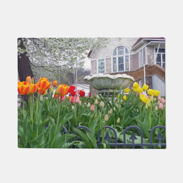 Felpudo Tulipanes de primavera (Anverso)