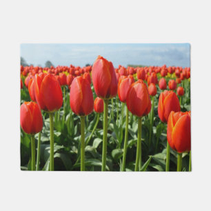 Felpudo Tulipanes de primavera roja