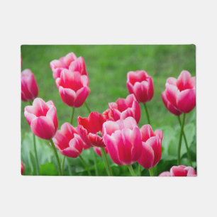 Felpudo Tulipanes escarlata en el jardín