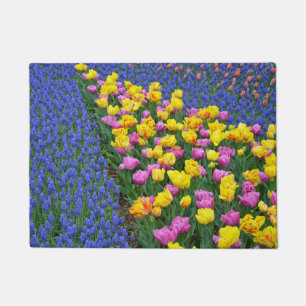 Felpudo Tulipanes y bluebells de la primavera