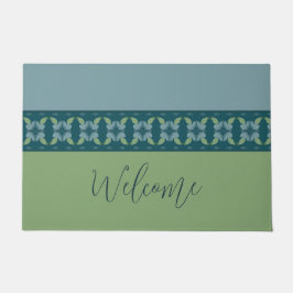 Felpudo Turquesa Y Azul Con Verde