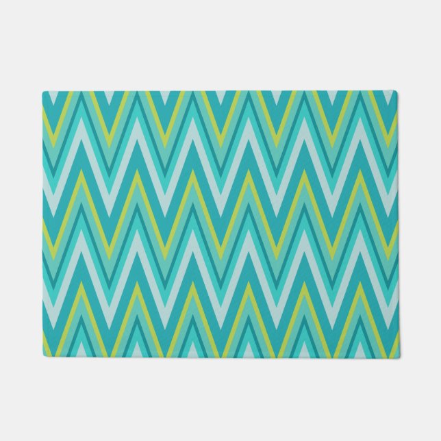 Felpudo Turquoise Chevron Doormat (Anverso)