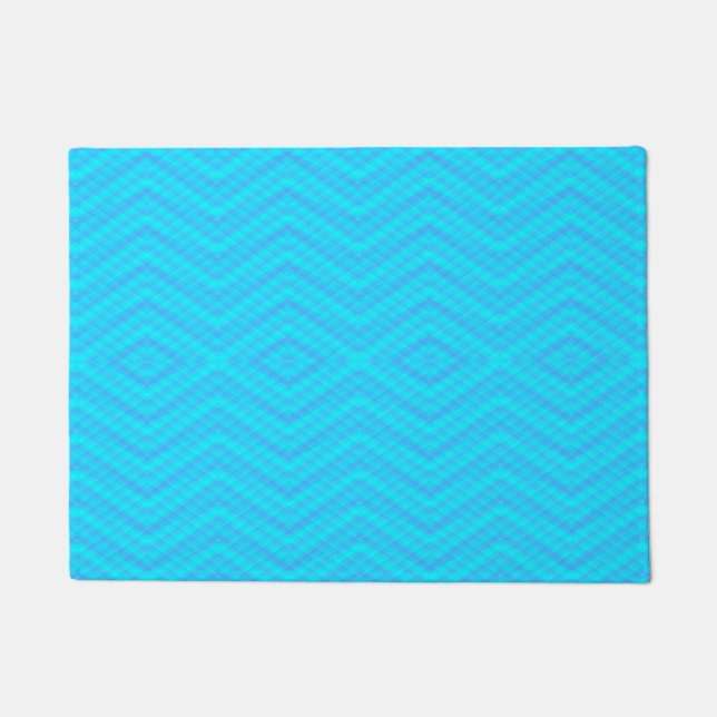 Felpudo Turquoise Diamond Chevron (Anverso)