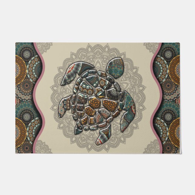 Felpudo  Turtle Pattern Doormats, Turtle Lover Rugs (Anverso)
