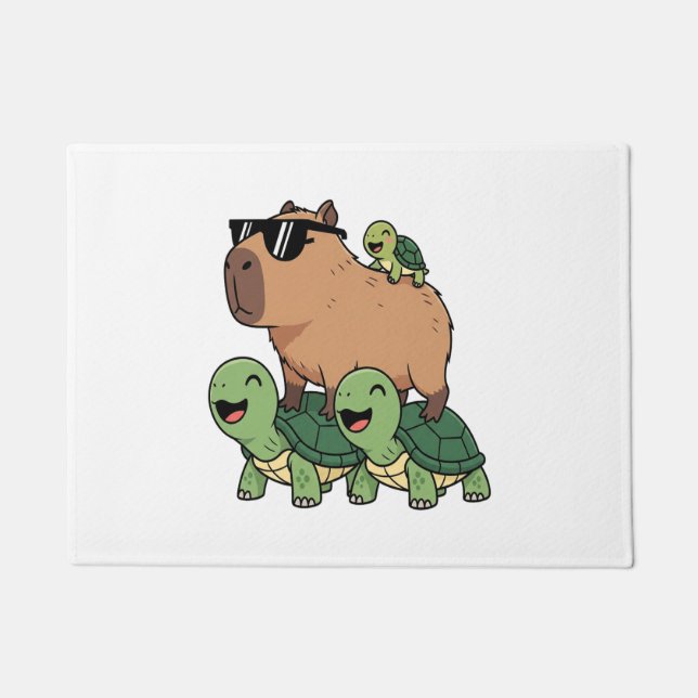 Felpudo Turtle Rige Capybara, curioso capibara (Anverso)
