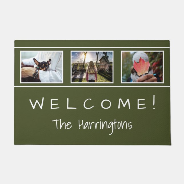 Felpudo TUS 3 FOTOS y esteras de puerta de TEXTO (Anverso)