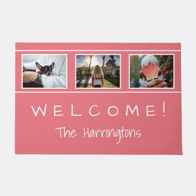 Felpudo TUS 3 FOTOS y esteras de puerta de TEXTO (Anverso)