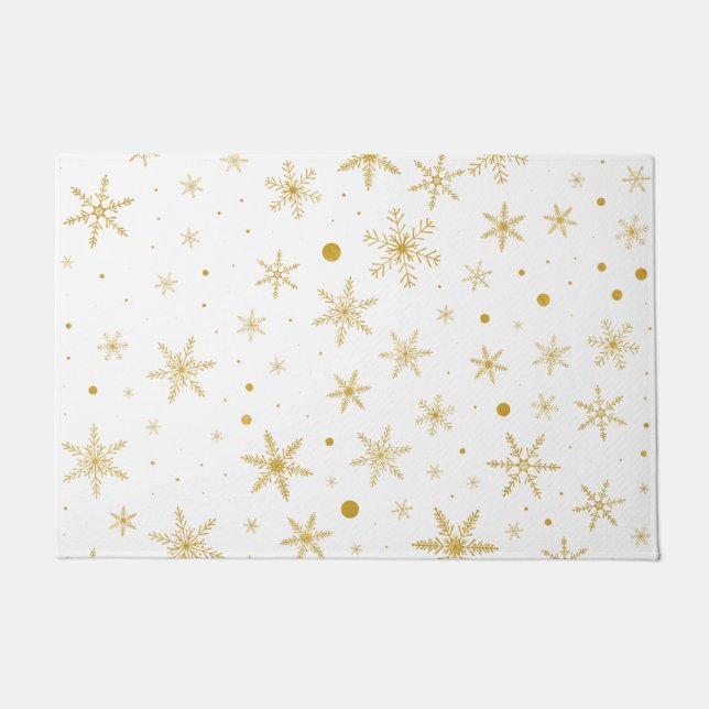 Felpudo Twinkle Snowflake 3 -Oro y blanco- (Anverso)