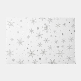 Felpudo Twinkle Snowflake - Blanco y gris plateado