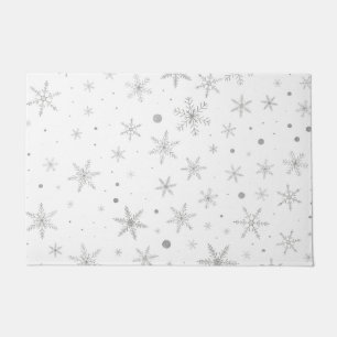 Felpudo Twinkle Snowflake - Blanco y gris plateado