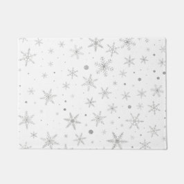 Felpudo Twinkle Snowflake - Blanco y gris plateado