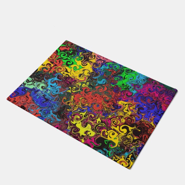 Felpudo Twirlers de colores abstractos / Kitchen Mat (Angular)