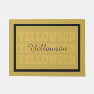 Felpudo Typografía nombre largo repetido amarillo cualquie
