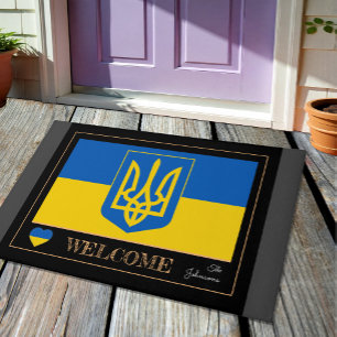 Felpudo Ucrania clásica, esteras de bandera ucraniana / Bi