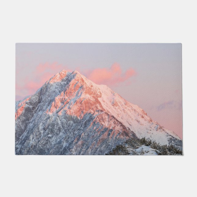 Felpudo Última luz solar en la montaña Storžič, Eslovenia (Anverso)