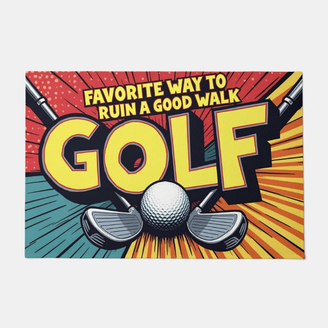 Felpudo Un Buen Paseo Por La Manera Favorita Del Golf. (Anverso)