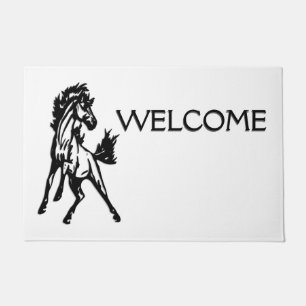 Felpudo Un caballo saltarín alegre bienvenida
