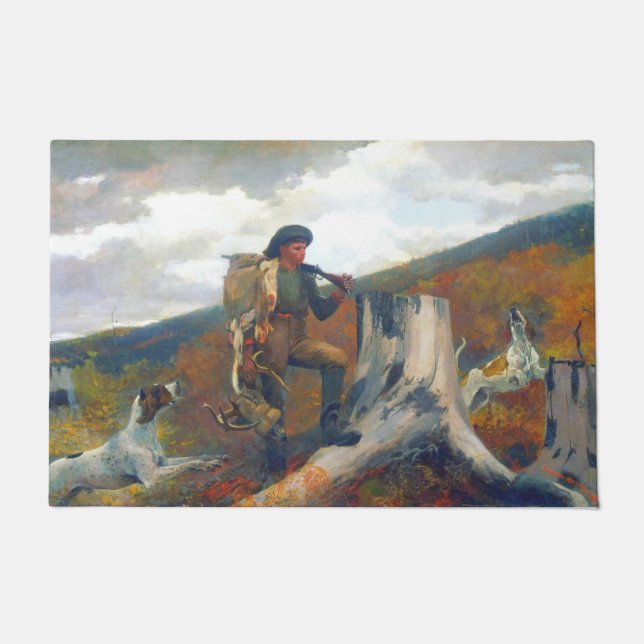 Felpudo Un cazador y perros Winslow Homer Circa 1891 (Anverso)