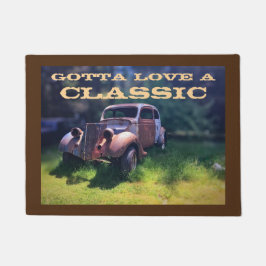 Felpudo Un coche de época clásico tiene que amar una manta