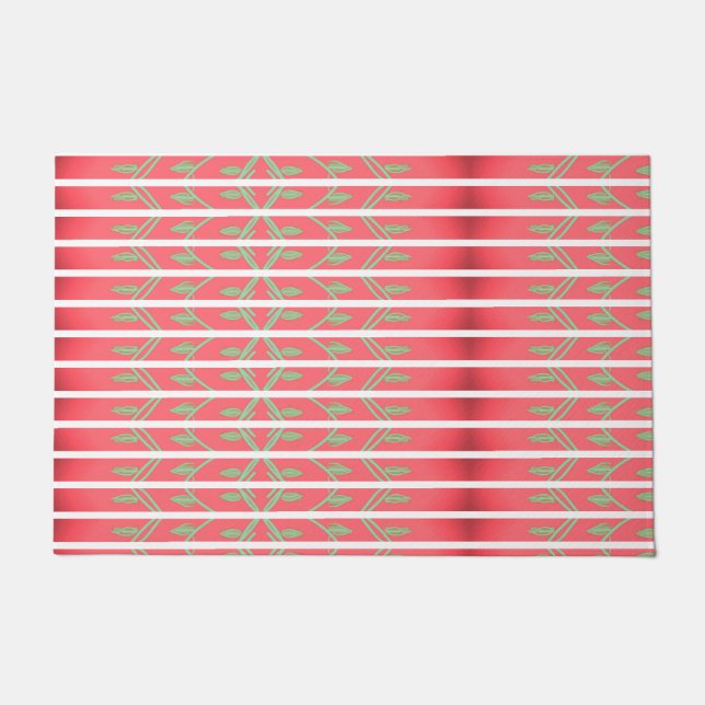 Felpudo Un Diseñador Tira Mat Con Mint Green Y Pink (Anverso)